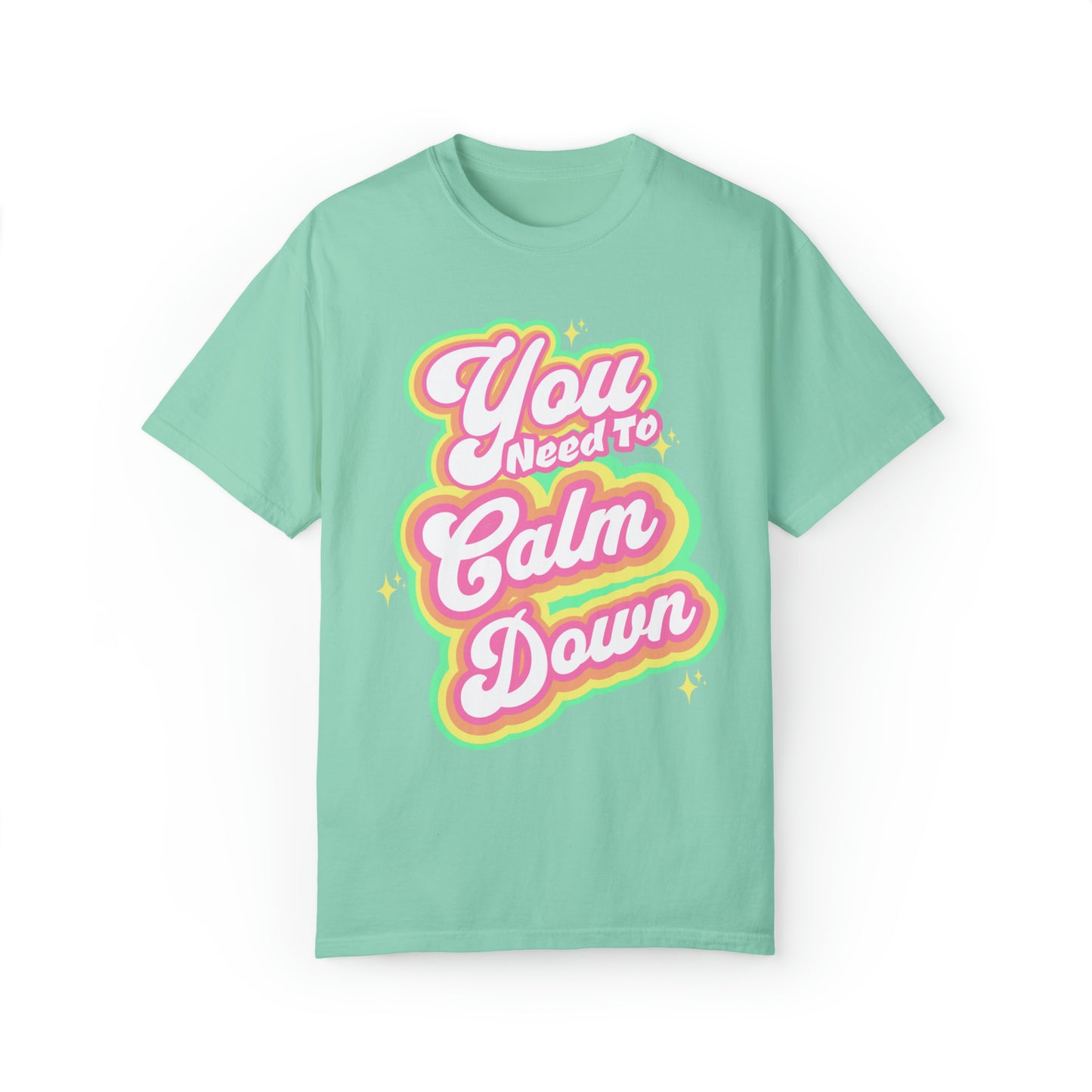 Comfort colors You Need to Calm Down T-Shirt, Taylor Tour Shirt, Eras Concert Outfit, Karma merch, Song lyrics tee, Swift fan, rainbow pride