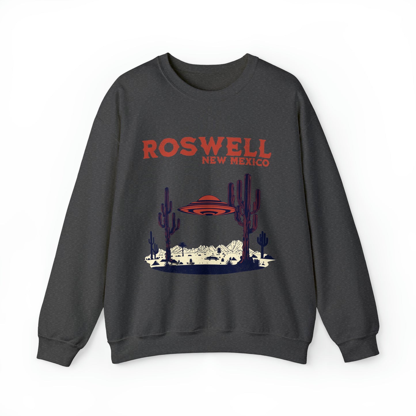 UFO Cool Graphic Southwest Roswell New Mexico sweatshirt, Alien Believe Cryptozoology Santa Fe sweater, vintage retro western desert hoodie