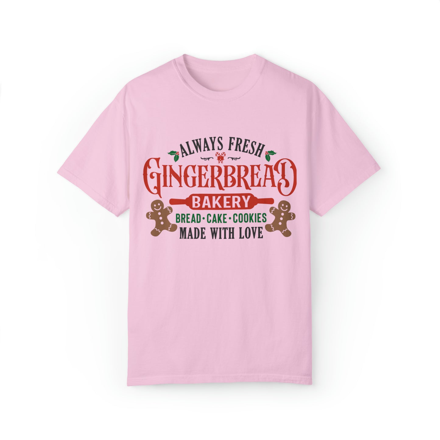 Gingerbread bakery tshirt, pink christmas, cute christmas shirt