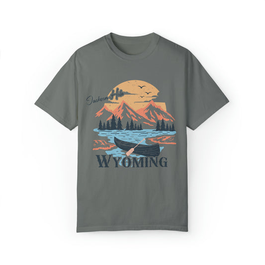 Jackson Hole Wyoming tshirt, Boho Tee, Vintage Inspired T-shirt, Comfort Colors Grand Teton mountain range shirt, hiking shirt, outdoorsy