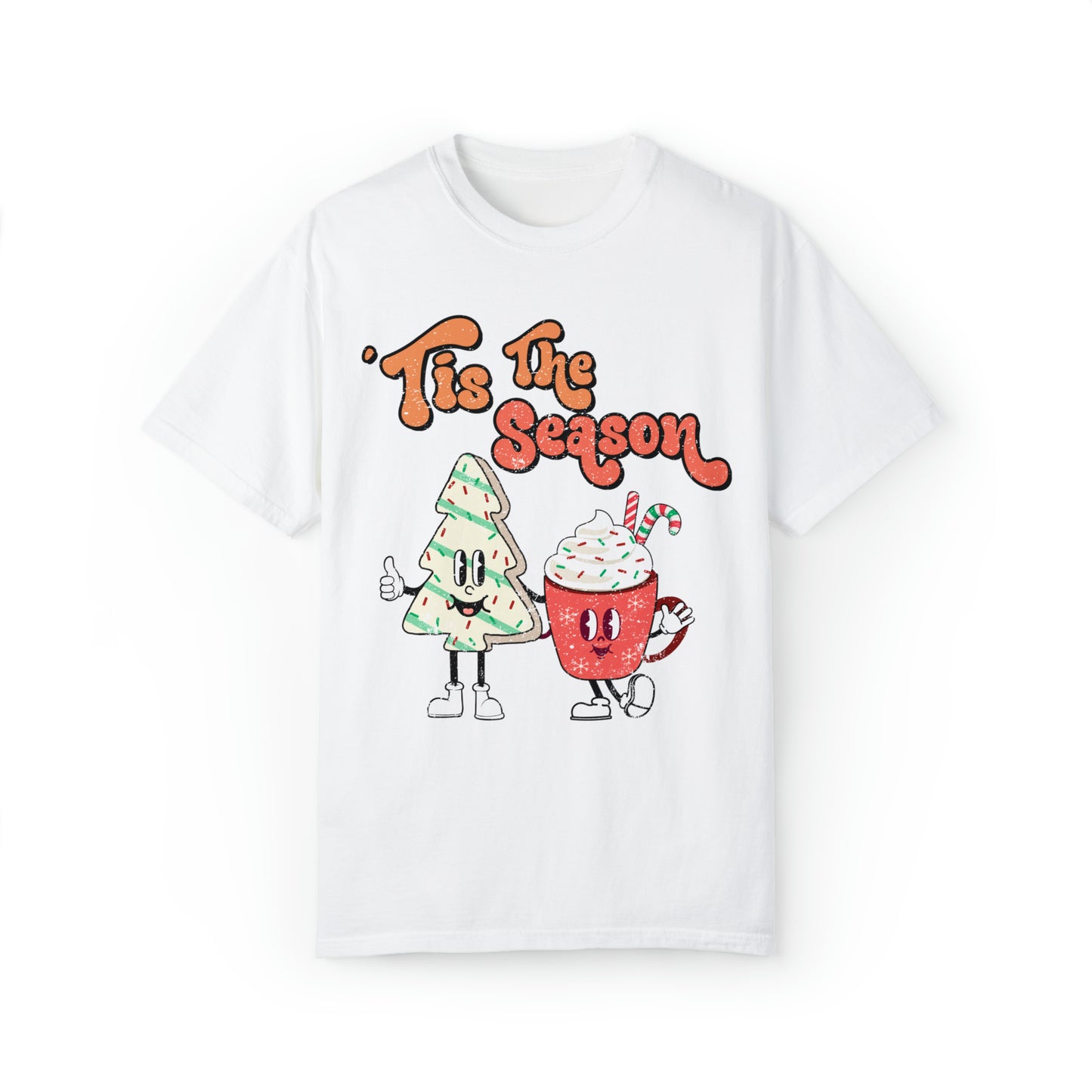 comfort colors tis the season christmas tree cake funny tshirt, punny holiday shirt, xmas tree tee, festive af outfit, little debbie lover