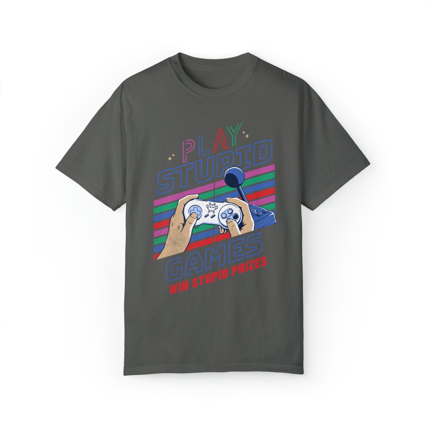 Comfort colors play stupid games Shirt, Taylor Lover Merch, Eras Merch, Gamer fan Merch, Boho tshirt, retro video game, rainbow pride tee