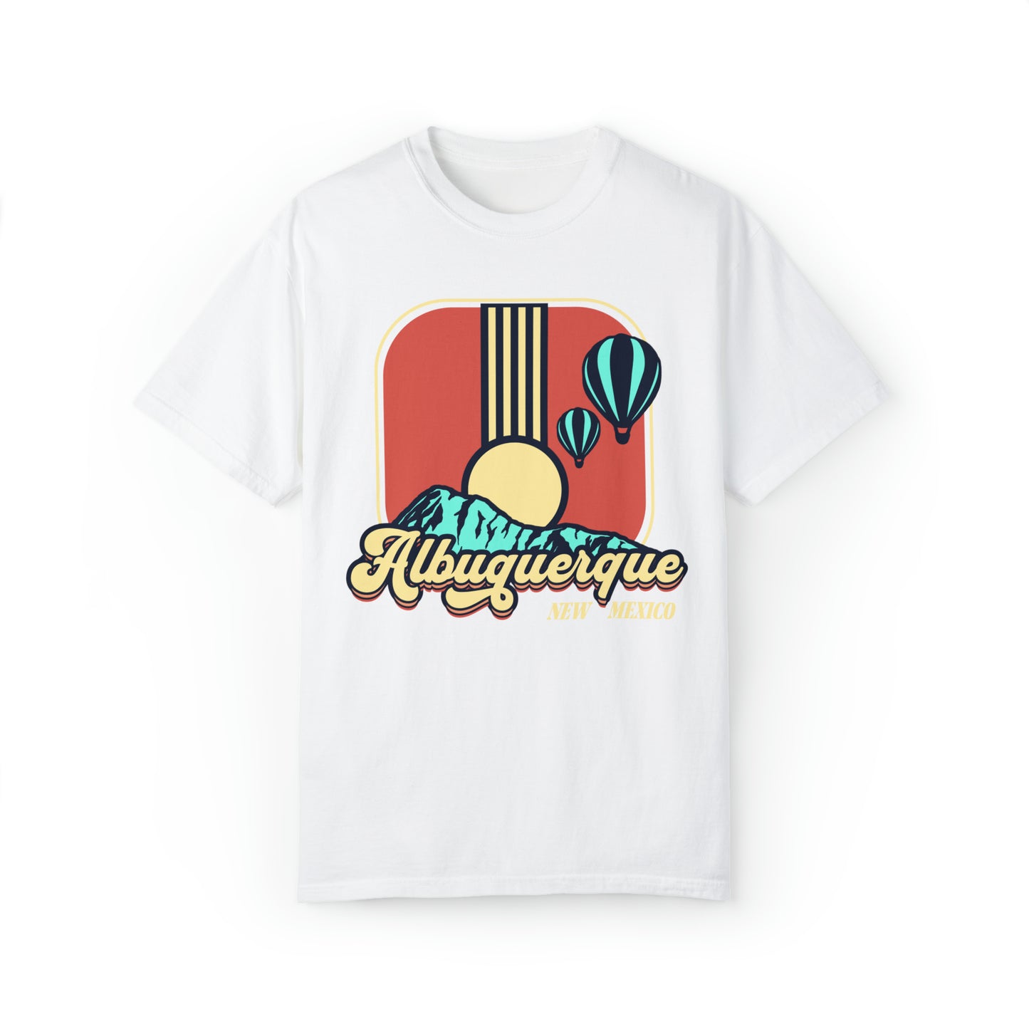 Comfort colors albequerque new mexico hot air balloon festival tshirt, boho travel america shirt, retro state park tee, desert south west