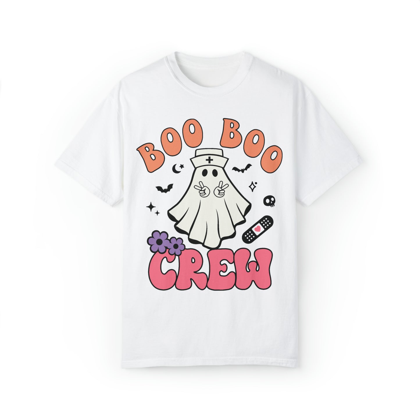 Comfort colors Boo boo crew halloween nurse Tshirt,  cute ghost RN Shirt, Nurse outfit, New Nurse Gift, retro spooky season tee, haunted