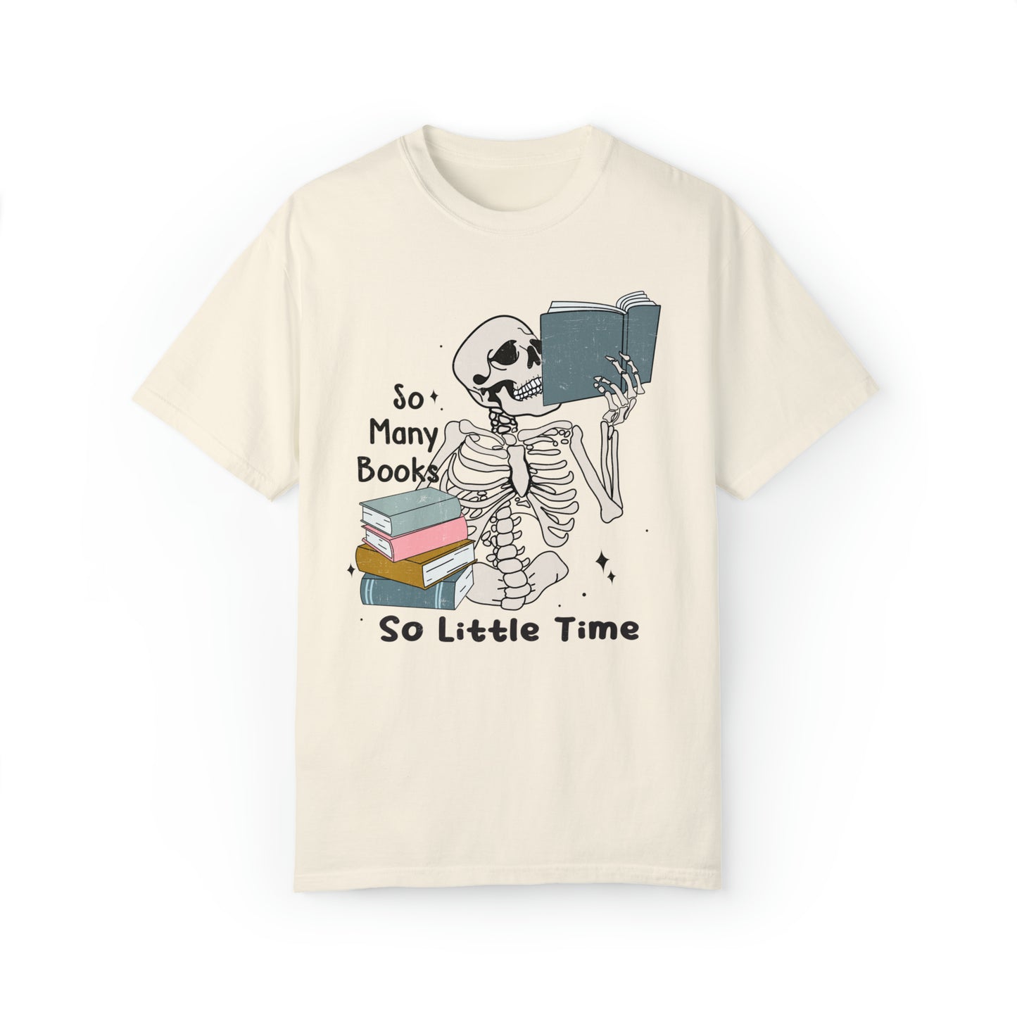 Comfort colors funny skeleton book lover tshirt, boho reading shirt, halloween spooky librarian tee, book tok outfit, gift idea for her