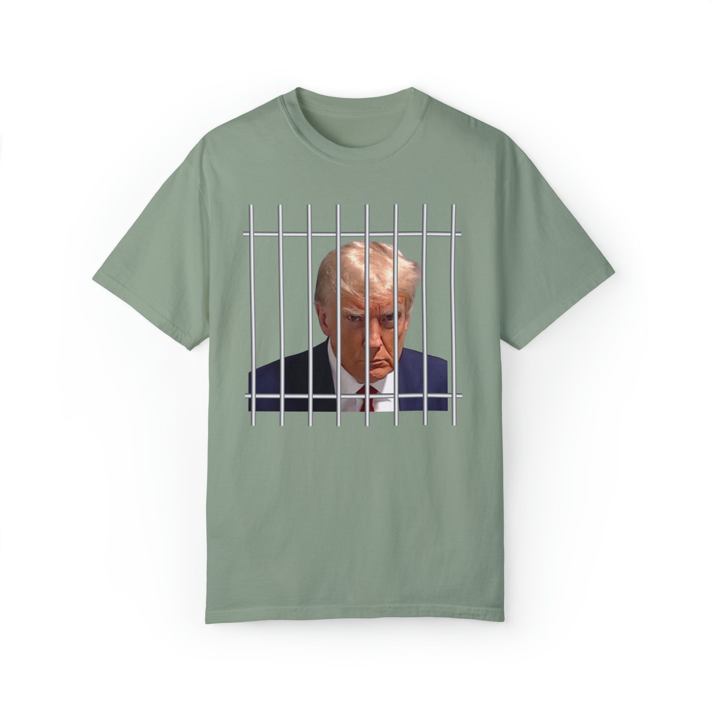 Comfort colors funny Donald Trump Mugshot jail Tshirt, meme shirt, dark humor tee, distressed graphic tee, political shirt, democrat, liberal