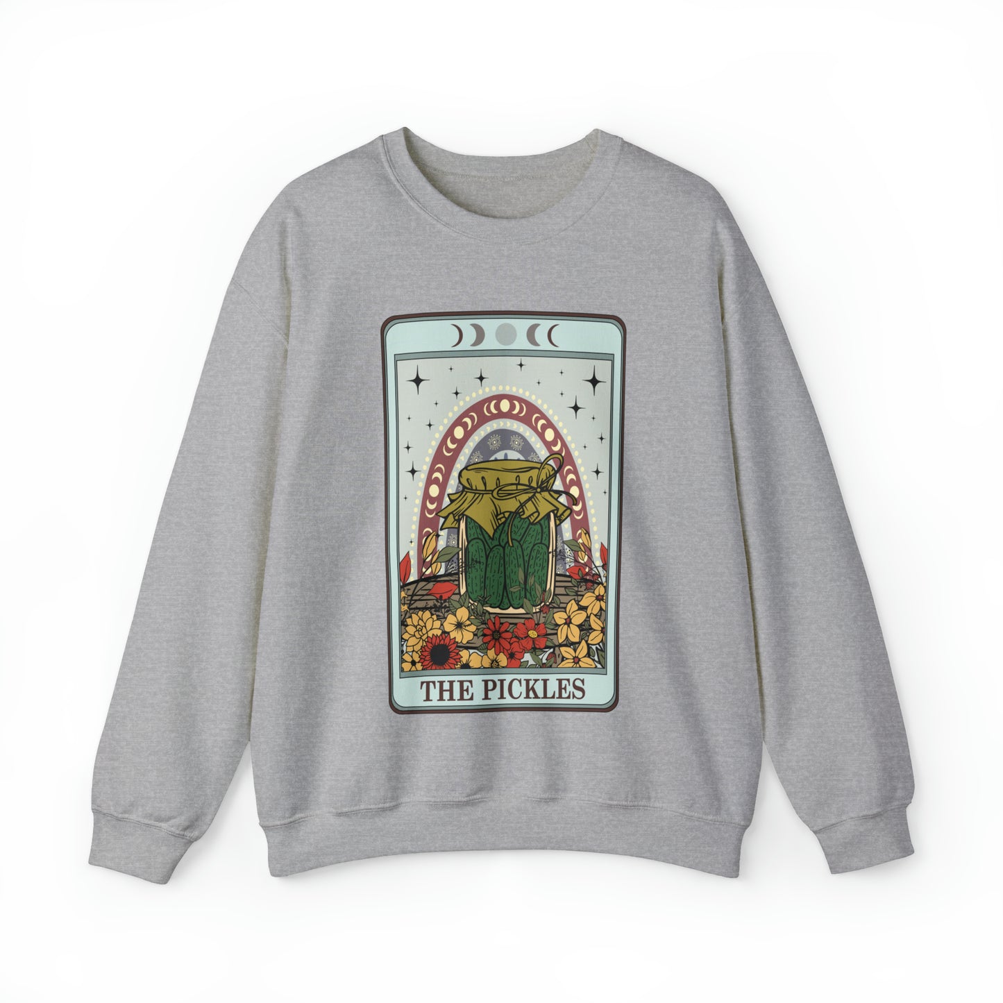 Funny pickles tarot card sweatshirt, cute zodiac sweater design, astrology girl meme shirt