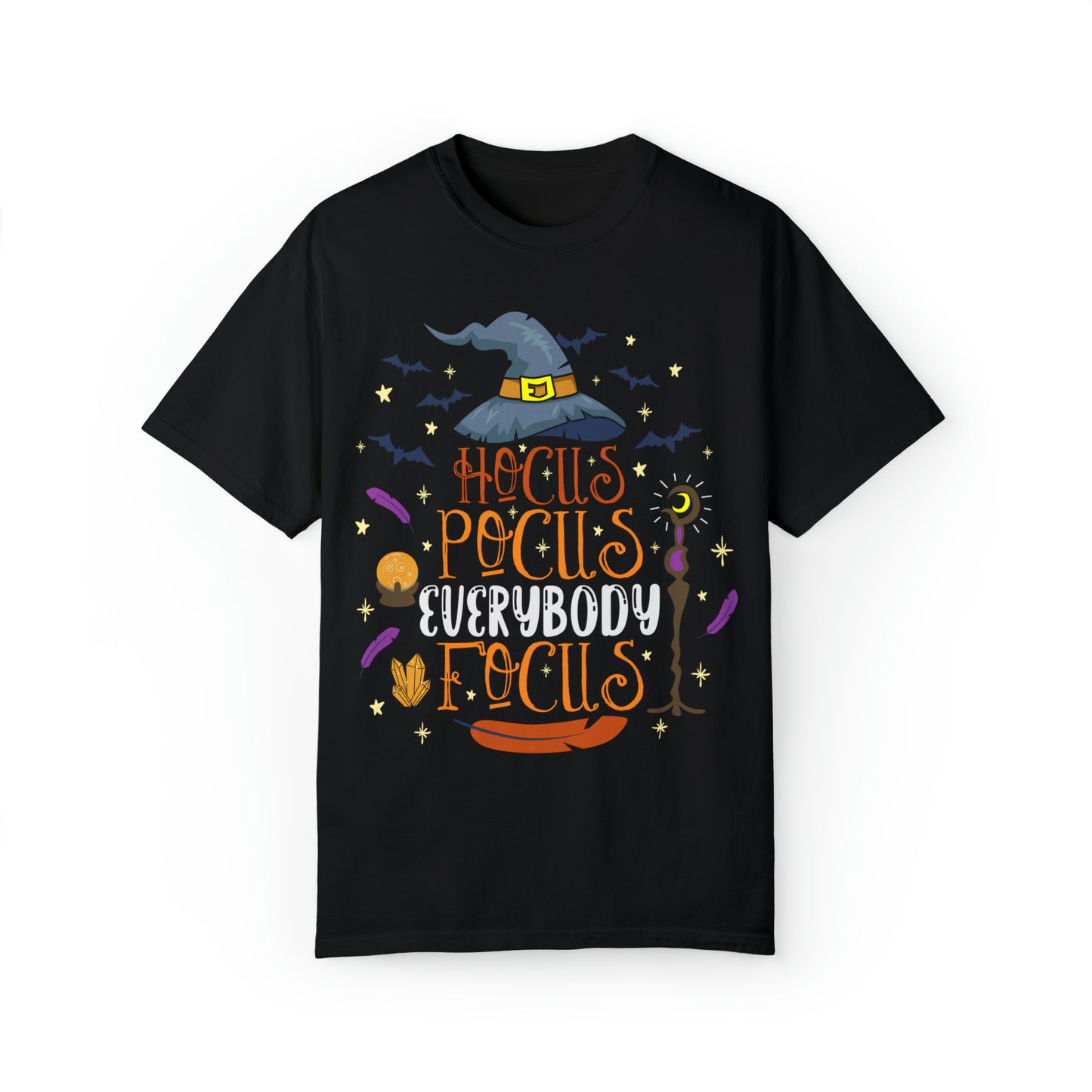 Comfort colors funny halloween teacher tshirt, hocus pocus everybody focus fall autumn shirt, magical spooky season tee, cute witch costume