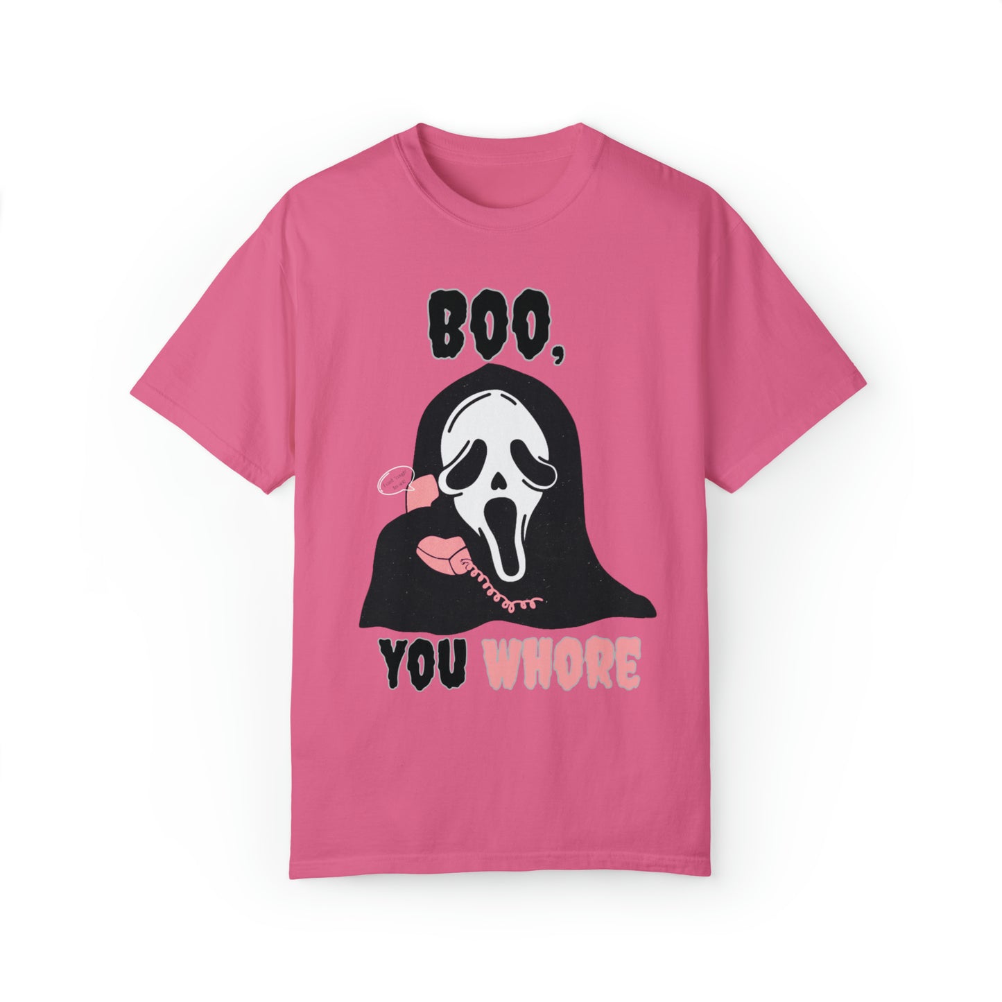 Funny Boo you whore mean girls halloween scream spoof tshirt, cute spooky season shirt, boho scary movie watching tee, ghost face