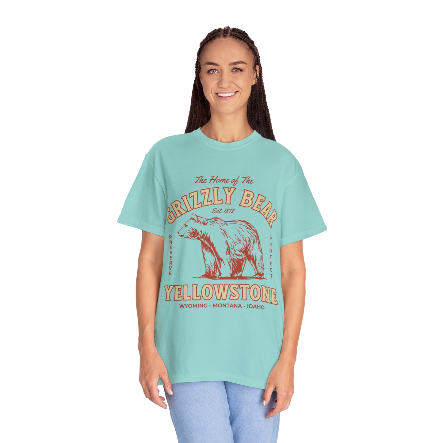 Yellowstone National Park Tee, Yosemite Shirt, Wildlife grizzly bear conservation Tshirt, Explore America Road Trip Shirts, Travel Tee