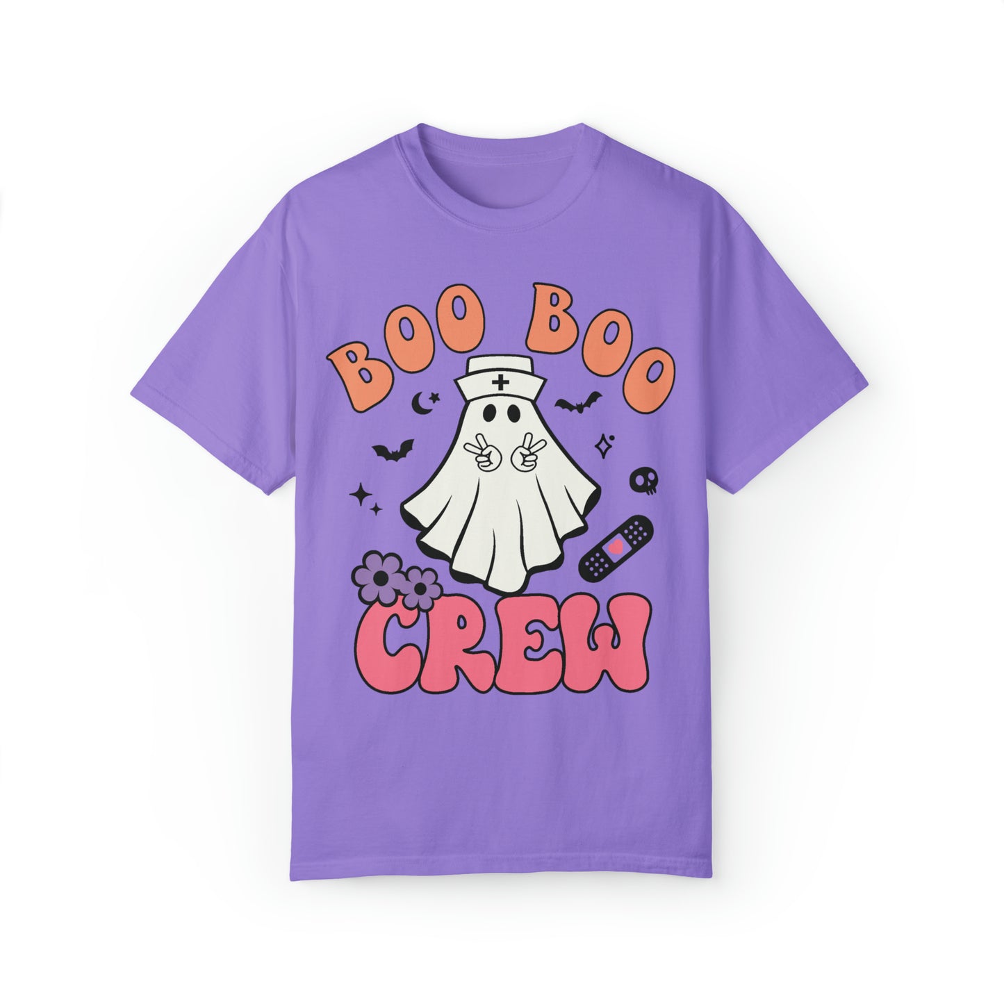 Comfort colors Boo boo crew halloween nurse Tshirt,  cute ghost RN Shirt, Nurse outfit, New Nurse Gift, retro spooky season tee, haunted