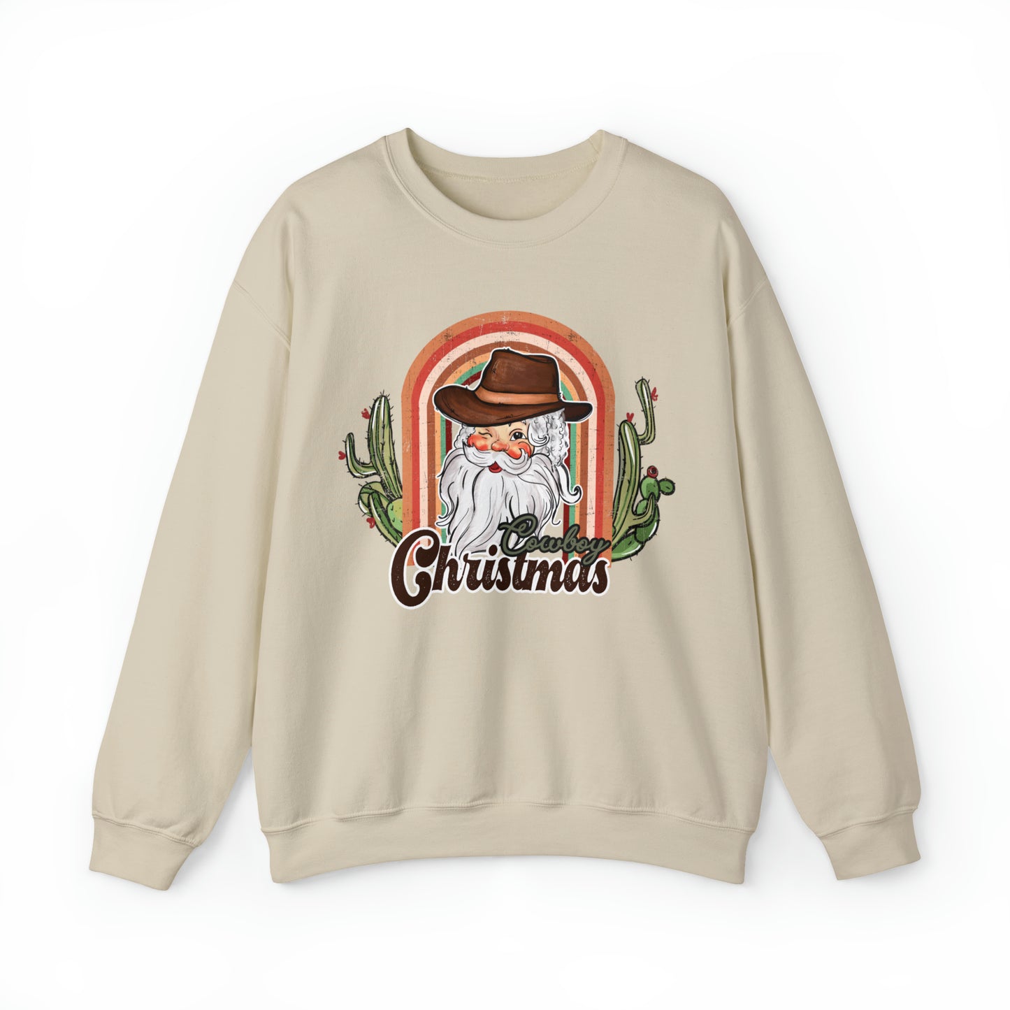 Cowboy Christmas sweater, retro santa claus sweatshirt, cute holiday hoodie, vintage western xmas clothing