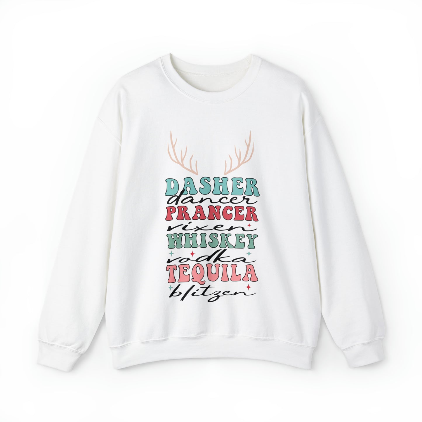 Groovy retro cute christmas reindeer Sweatshirt, funny boozey alcohol holiday sweater, gift idea, hoodie