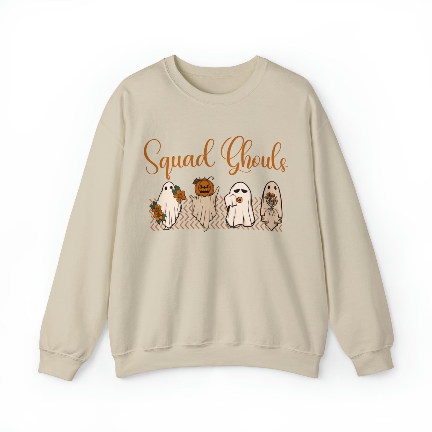 Funny squad ghouls/goals groovy Halloween Sweatshirt, cute boho fall thanksgiving hoodie, spooky ghost autumn sweater weather, pumpkin patch