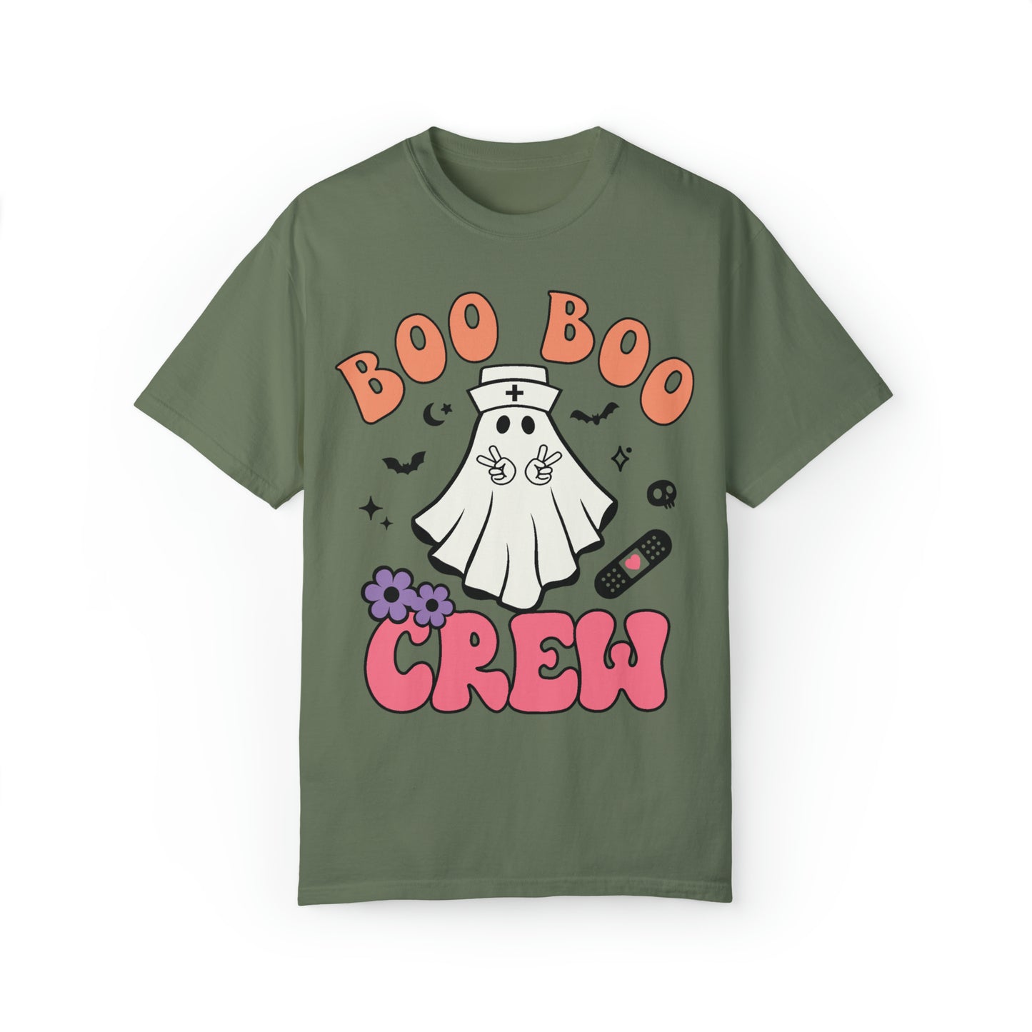 Comfort colors Boo boo crew halloween nurse Tshirt,  cute ghost RN Shirt, Nurse outfit, New Nurse Gift, retro spooky season tee, haunted