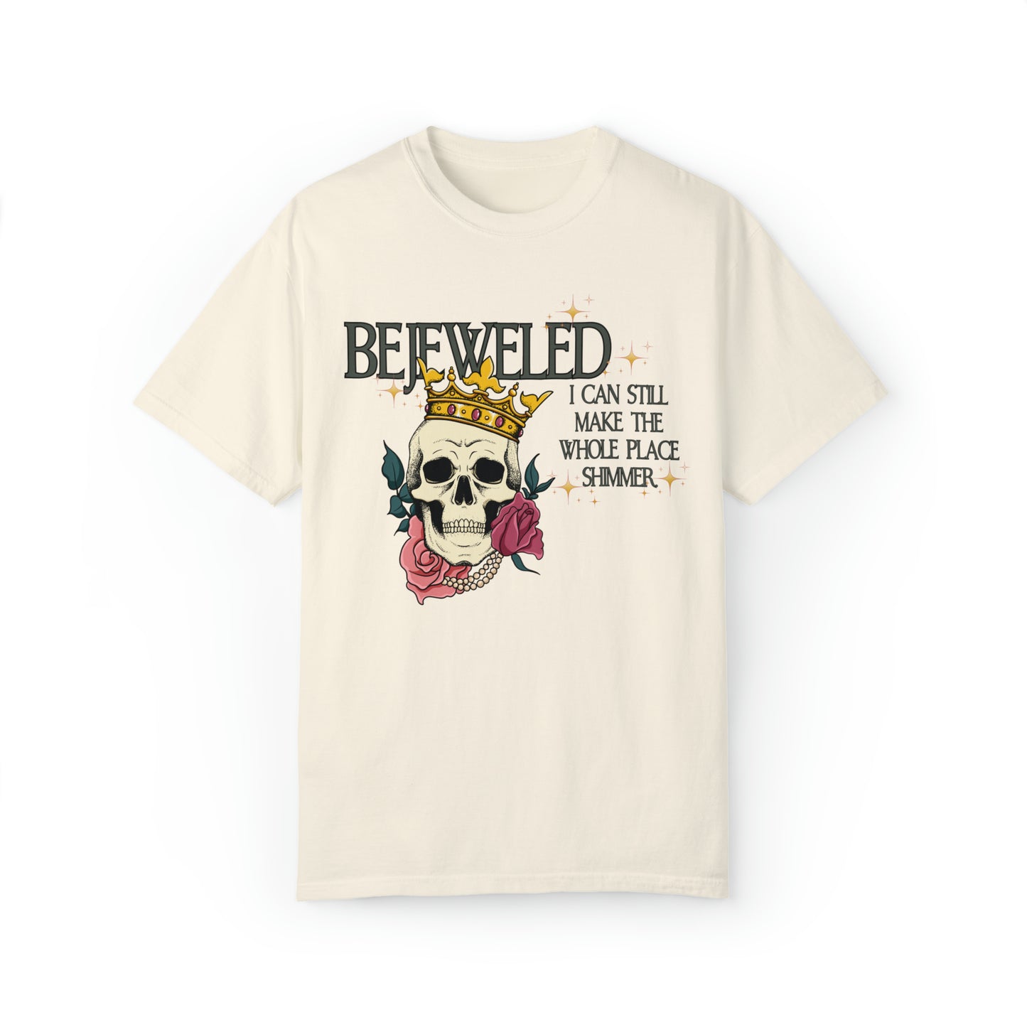 Bejeweled I Can Still Make the Whole Place Shimmer Lyrics shirt, Taylor Swift shirt, Midnights Eras Tour Merch, skeleton skull crown tee