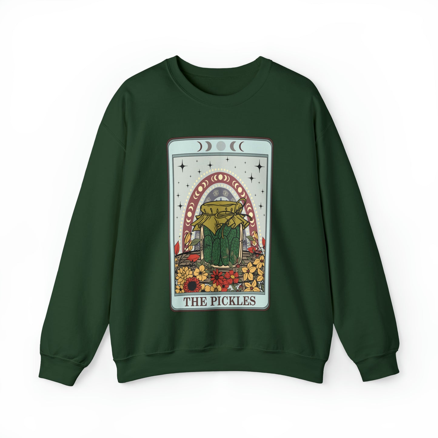 Funny pickles tarot card sweatshirt, cute zodiac sweater design, astrology girl meme shirt