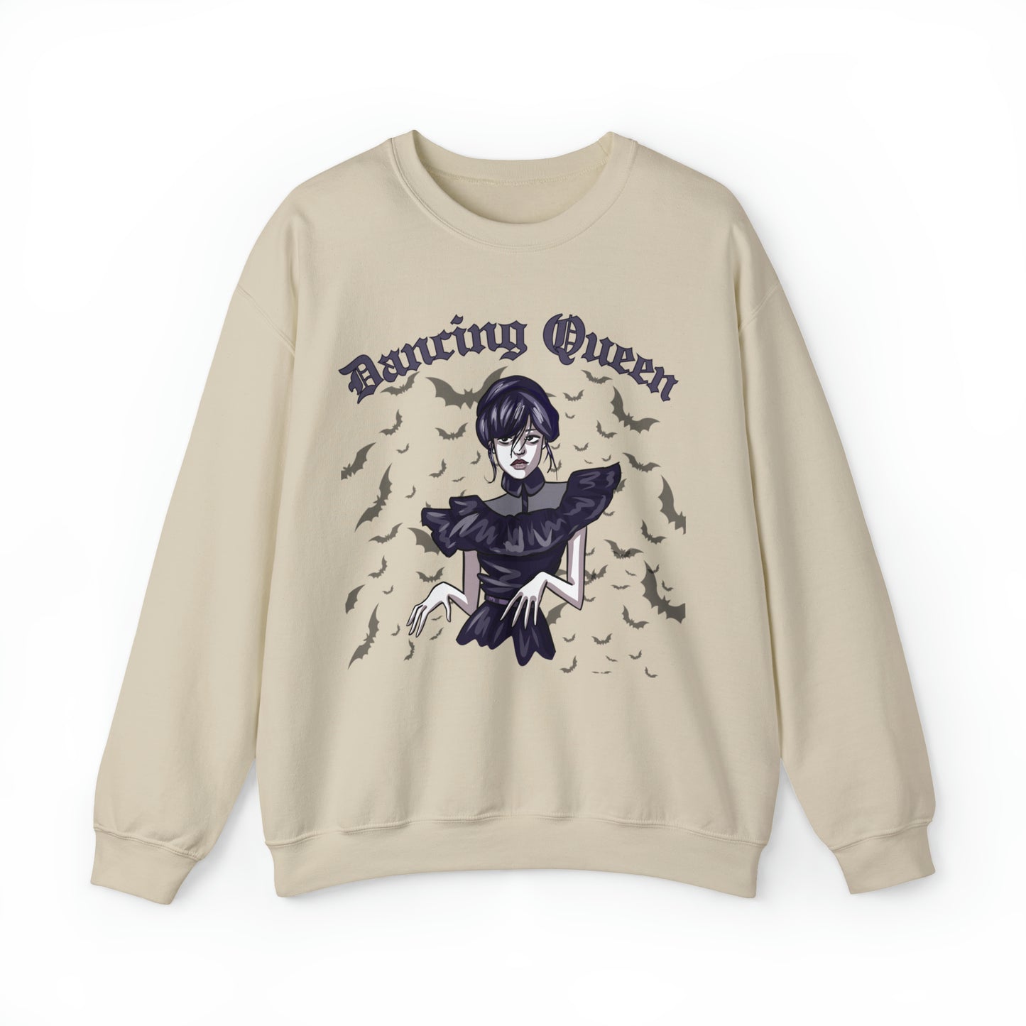 Funny halloween sweatshirt, wednesday dancing queen sweater, addams netflix hoodie, spooky season bats sweater weather, boho gothic style