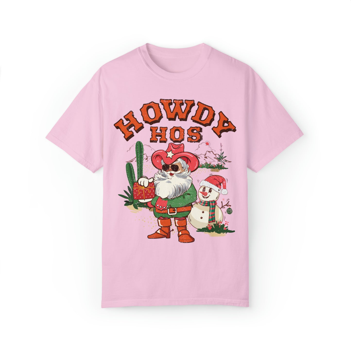 Comfort colors funny cowboy santa howdy hos raunchy christmas tshirt, Cute sassy dirty holiday shirt, retro western xmas rodeo tee party fit