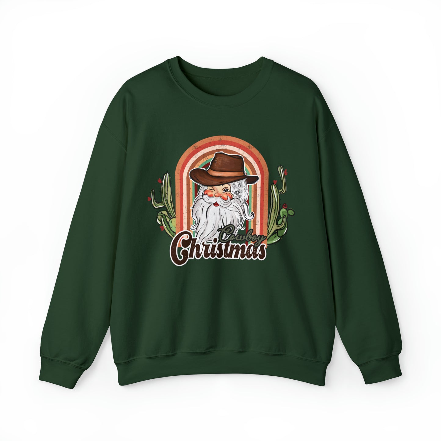 Cowboy Christmas sweater, retro santa claus sweatshirt, cute holiday hoodie, vintage western xmas clothing