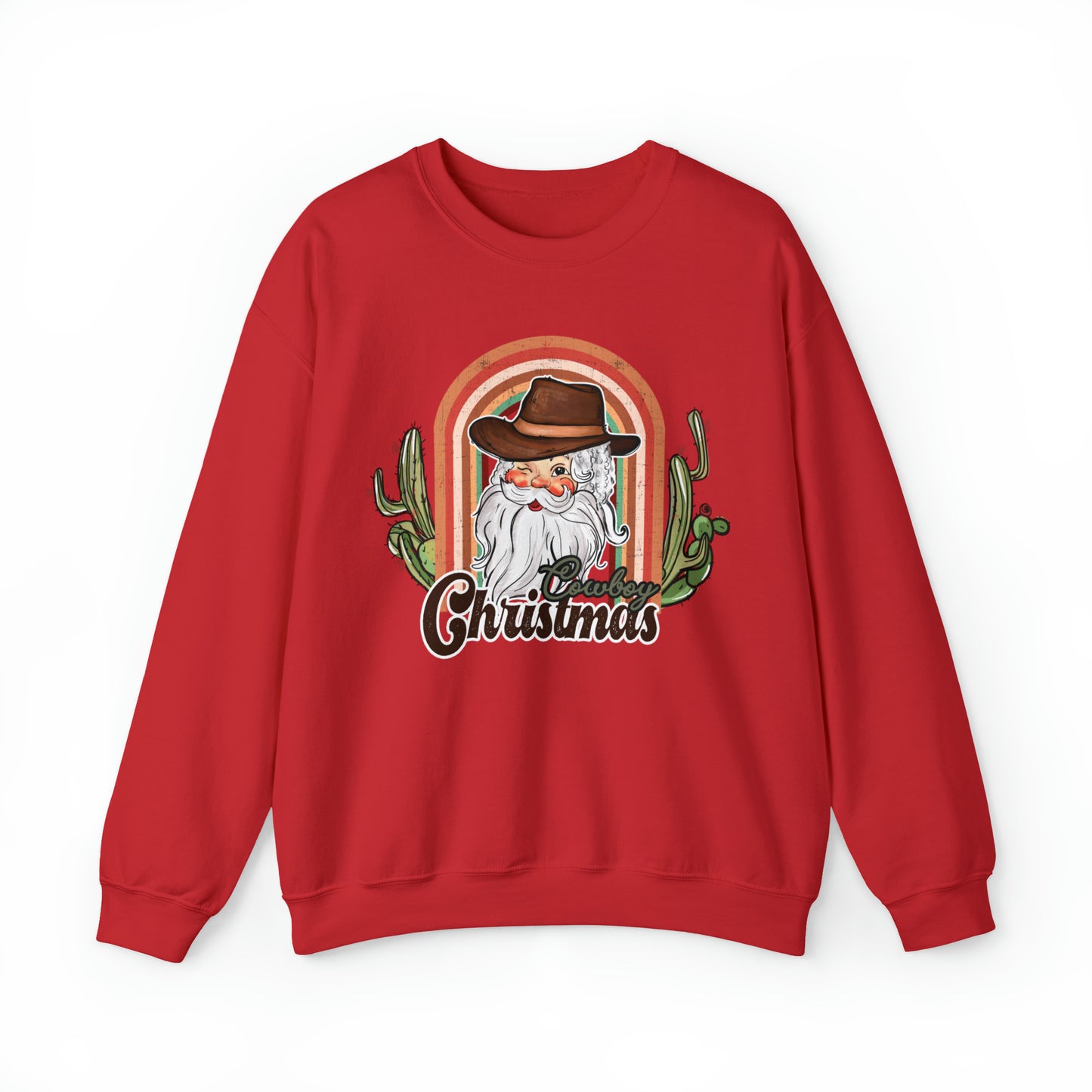 Cowboy Christmas sweater, retro santa claus sweatshirt, cute holiday hoodie, vintage western xmas clothing