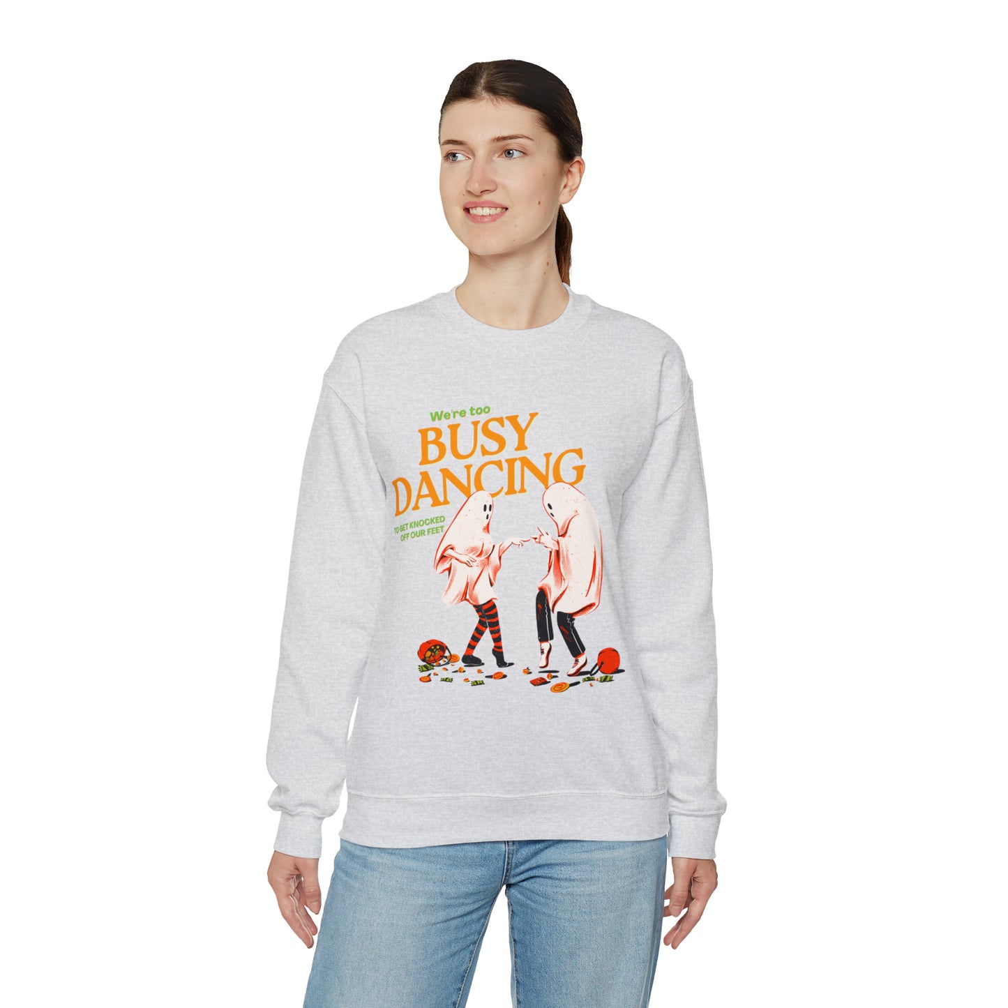 Retro groovy TS lyrics too busy dancing to get knocked off our feet eras halloween concert merch, ghost spooky taylor sweatshirt hoodie