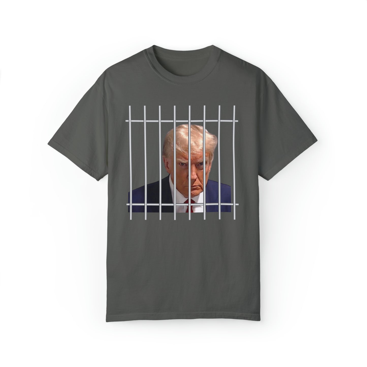 Comfort colors funny Donald Trump Mugshot jail Tshirt, meme shirt, dark humor tee, distressed graphic tee, political shirt, democrat, liberal