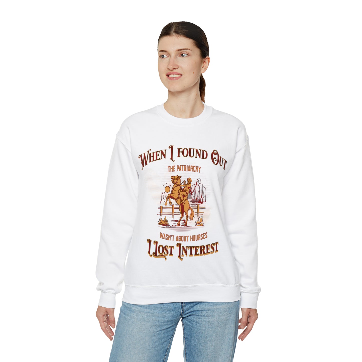 Funny barb movie ken quote sweater, when I found out the patriarchy wasnt about horses, cowboy feminist sweatshirt, Barbiecore, himbo hoodie