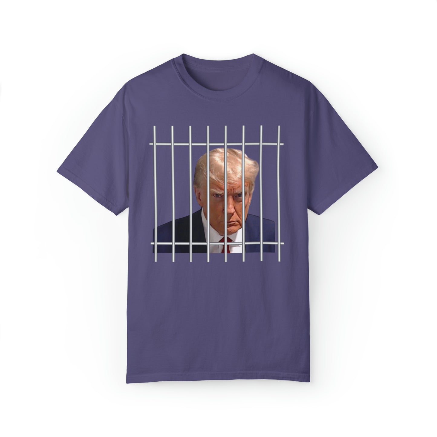 Comfort colors funny Donald Trump Mugshot jail Tshirt, meme shirt, dark humor tee, distressed graphic tee, political shirt, democrat, liberal