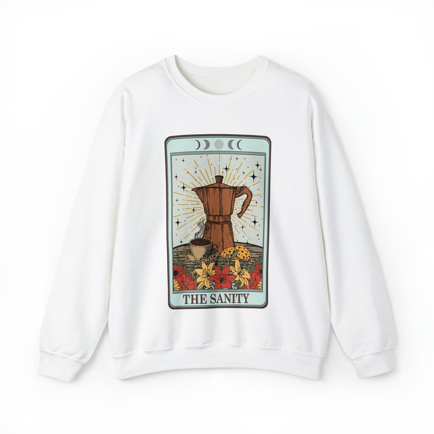 Funny coffee tarot card sweatshirt, cute zodiac hoodie, retro astrology girl sweater gift idea