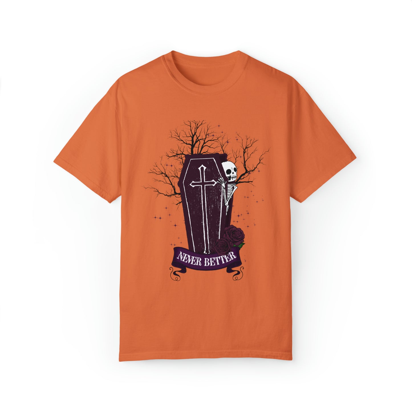 Comfort colors funny never better skeleton tshirt, Haunted graveyard halloween shirt, spooky season autumn tee, witchy vibes fall outfit