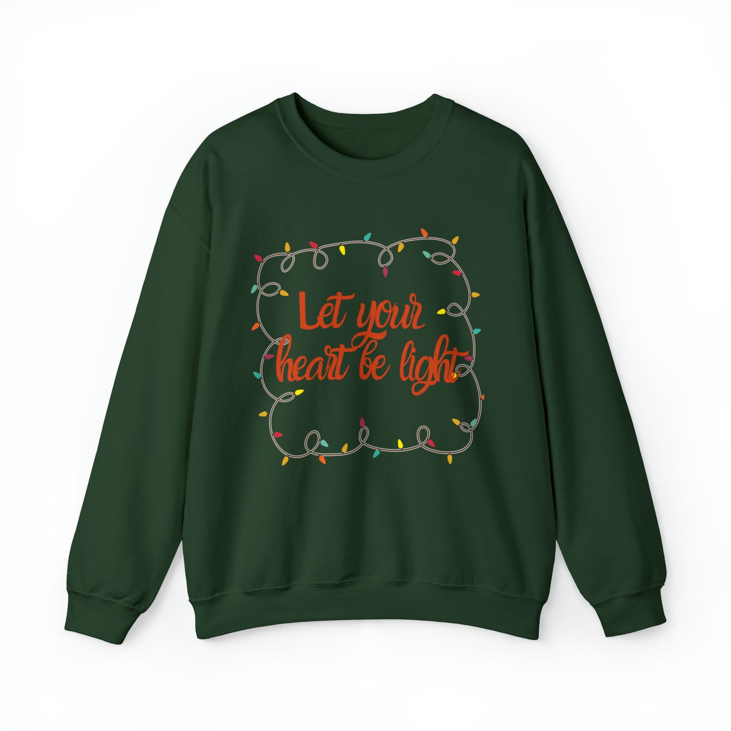 Let your heart be light cute christmas carol lyrics sweater, retro holiday xmas sweatshirt, magical winter lights hoodie