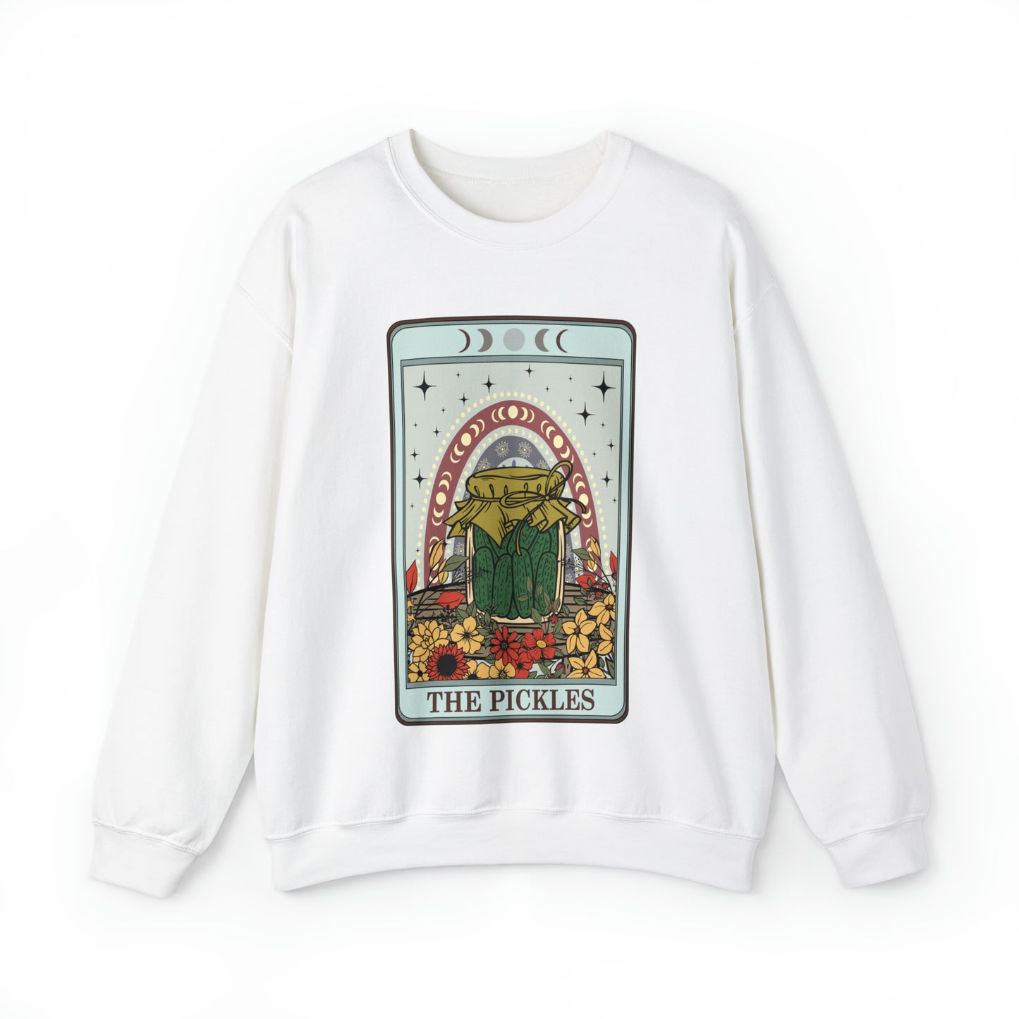 Funny pickles tarot card sweatshirt, cute zodiac sweater design, astrology girl meme shirt