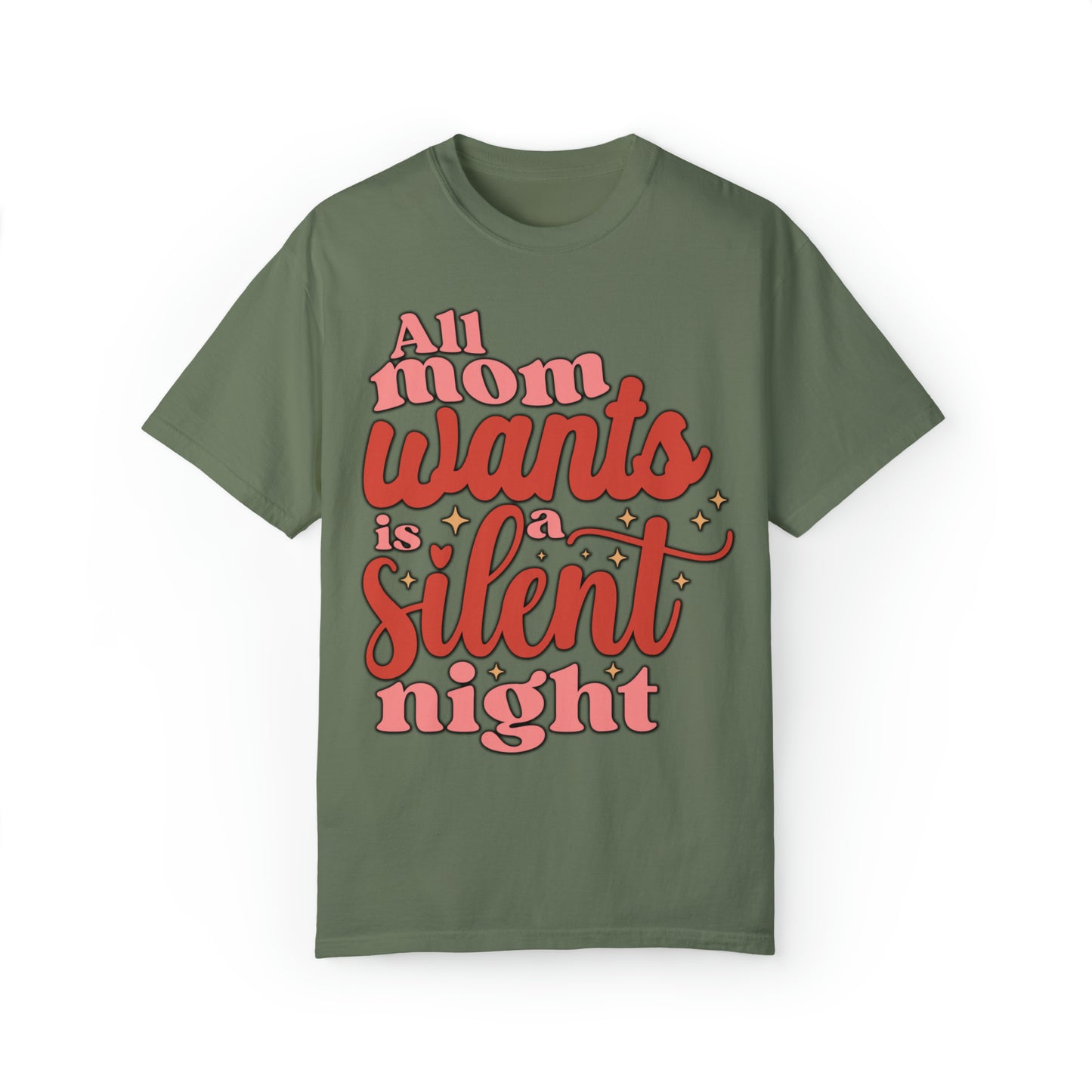 Silent night christmas tshirt, funny mom christmas shirt, pink christmas shirt, comfort colors shirt, xmas holiday outfit, groovy humorous tee