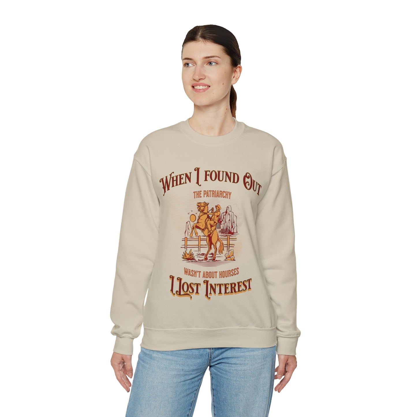 Funny barb movie ken quote sweater, when I found out the patriarchy wasnt about horses, cowboy feminist sweatshirt, Barbiecore, himbo hoodie