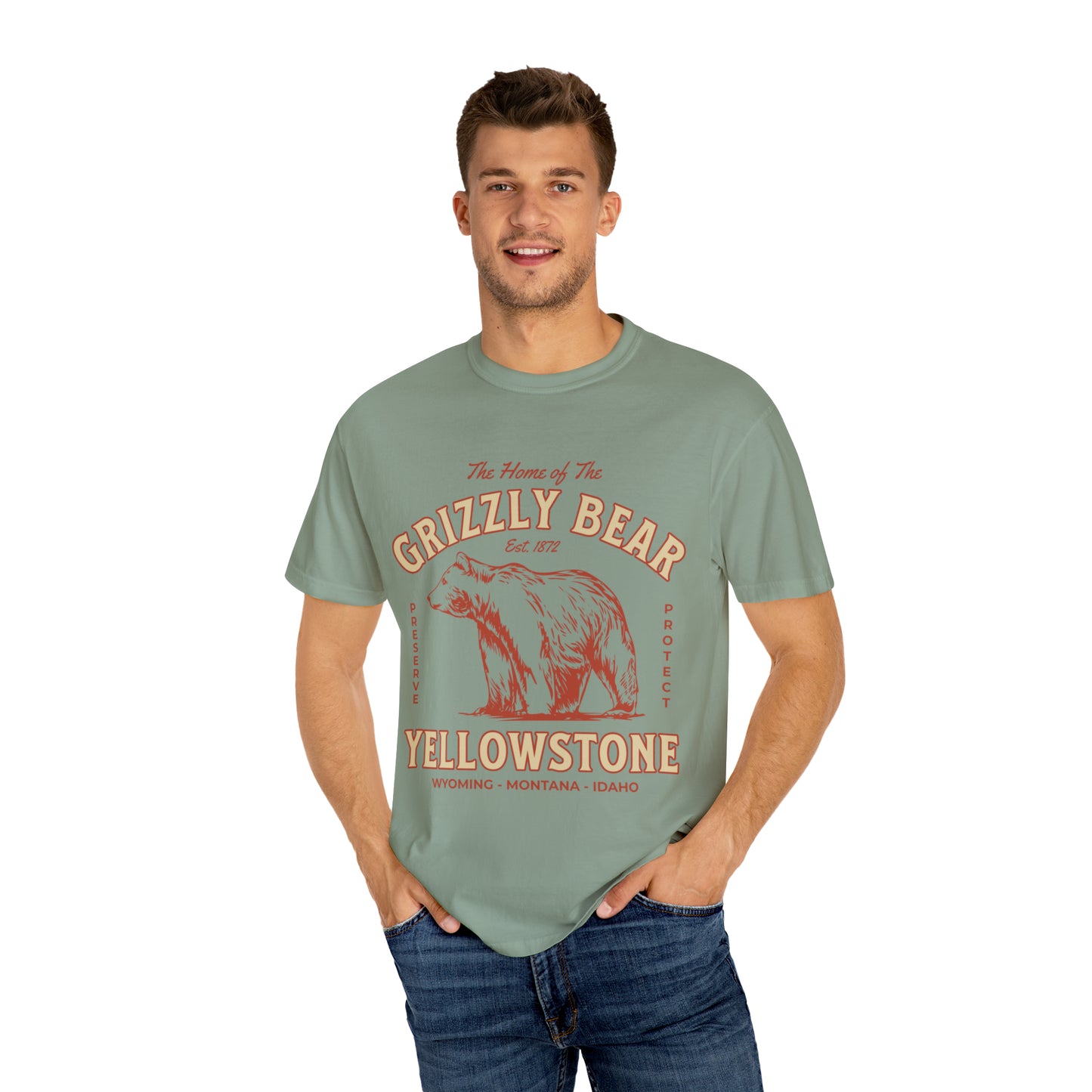 Yellowstone National Park Tee, Yosemite Shirt, Wildlife grizzly bear conservation Tshirt, Explore America Road Trip Shirts, Travel Tee