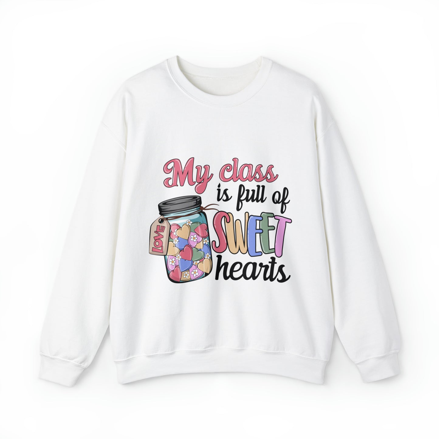 My class is full of sweethearts cute teacher sweatshirt, retro vday sweater for school, conversation heart hoodie