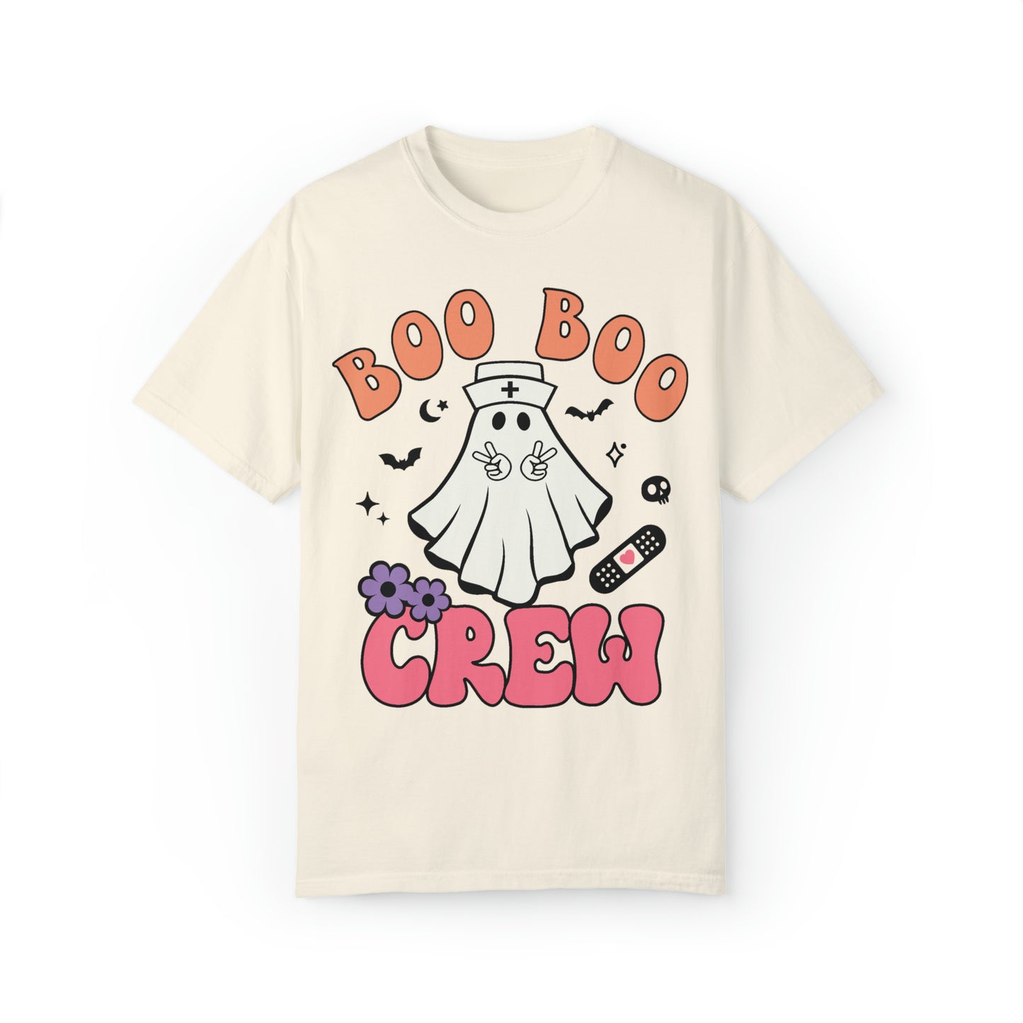 Comfort colors Boo boo crew halloween nurse Tshirt,  cute ghost RN Shirt, Nurse outfit, New Nurse Gift, retro spooky season tee, haunted