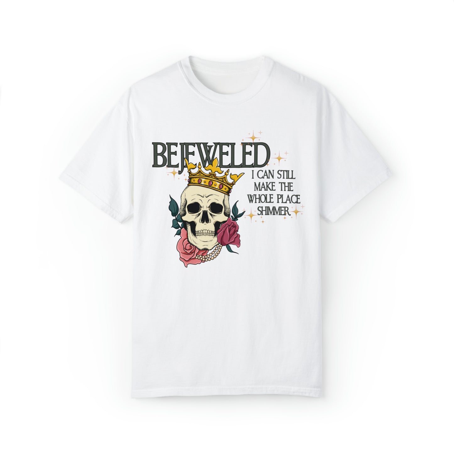 Bejeweled I Can Still Make the Whole Place Shimmer Lyrics shirt, Taylor Swift shirt, Midnights Eras Tour Merch, skeleton skull crown tee