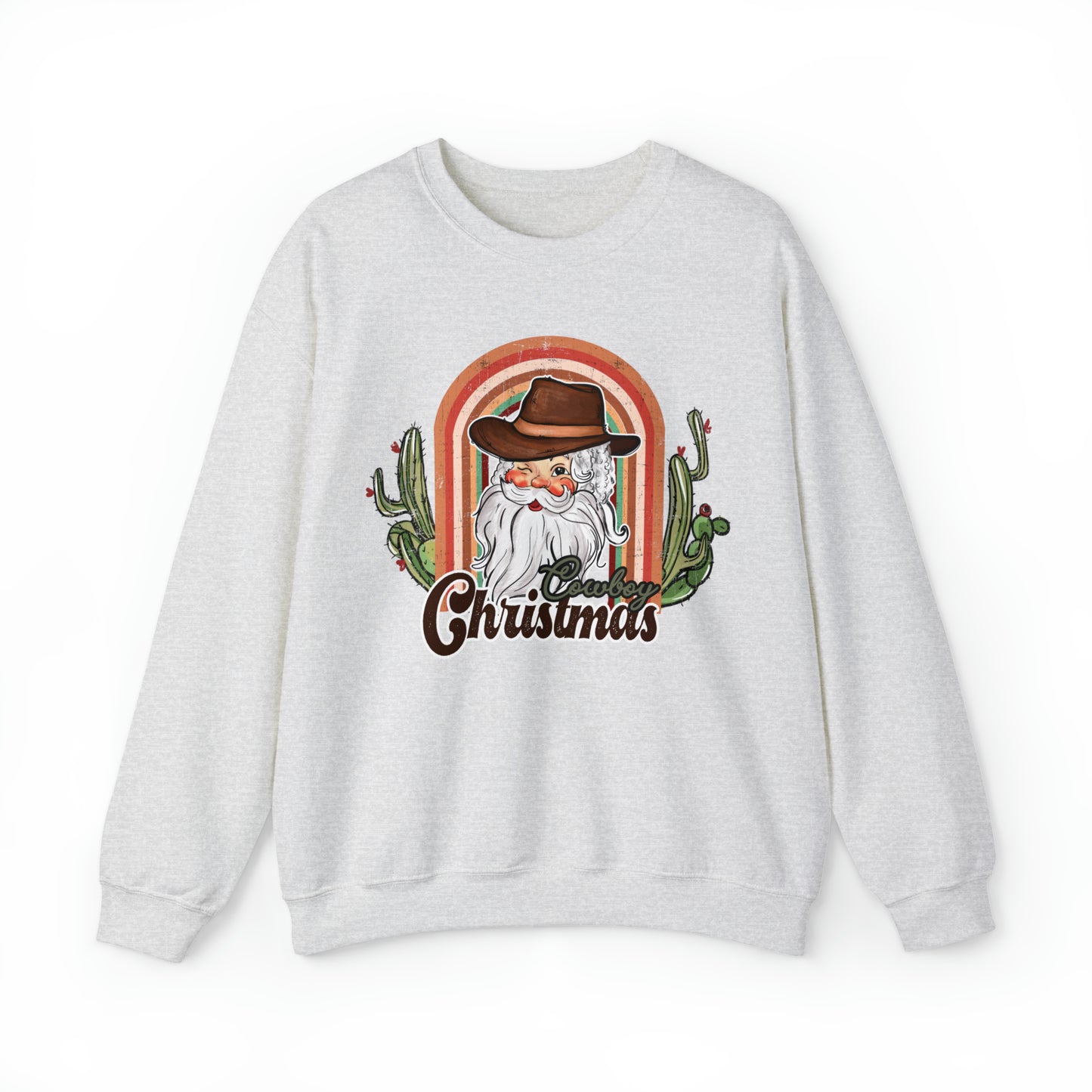 Cowboy Christmas sweater, retro santa claus sweatshirt, cute holiday hoodie, vintage western xmas clothing