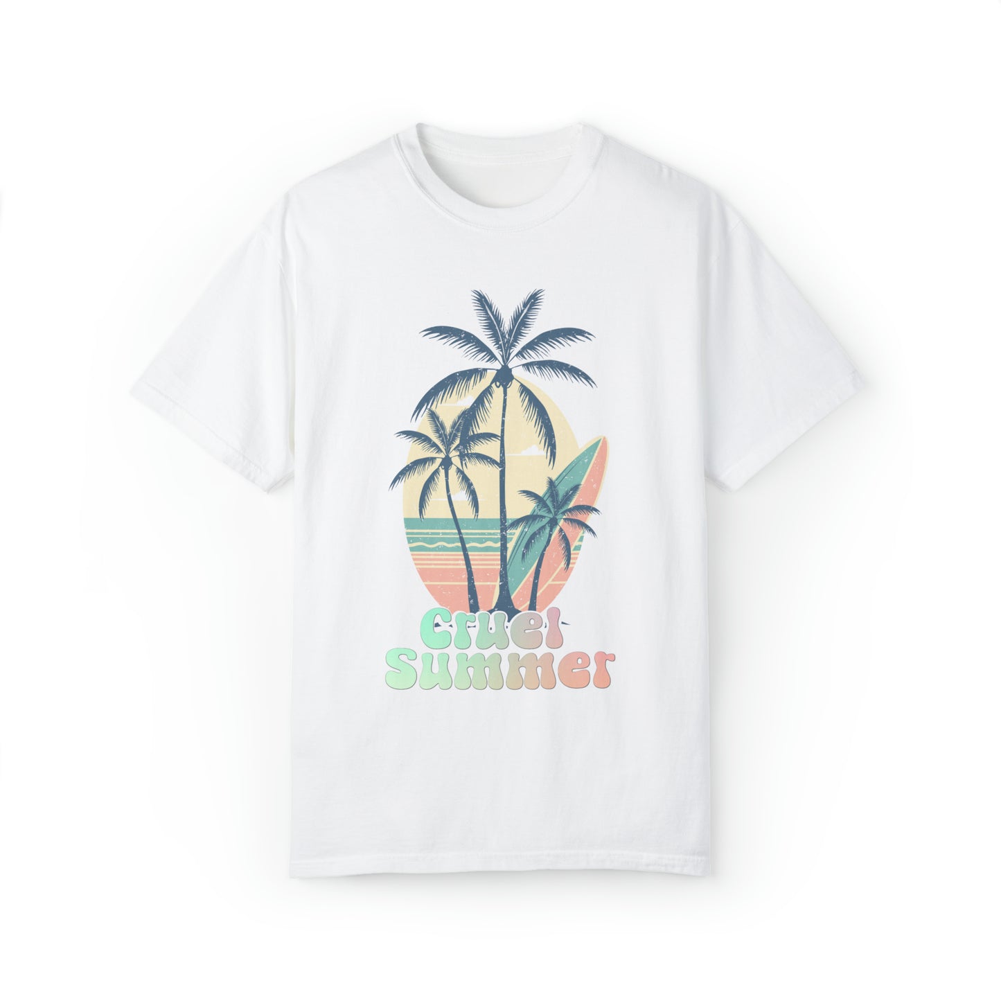 Comfort colors Cruel Summer Shirt Taylor tour Lover tee, Eras concert Merch, Boho tshirt, Y2K beach bum, retro palm tree surfboard, tropical