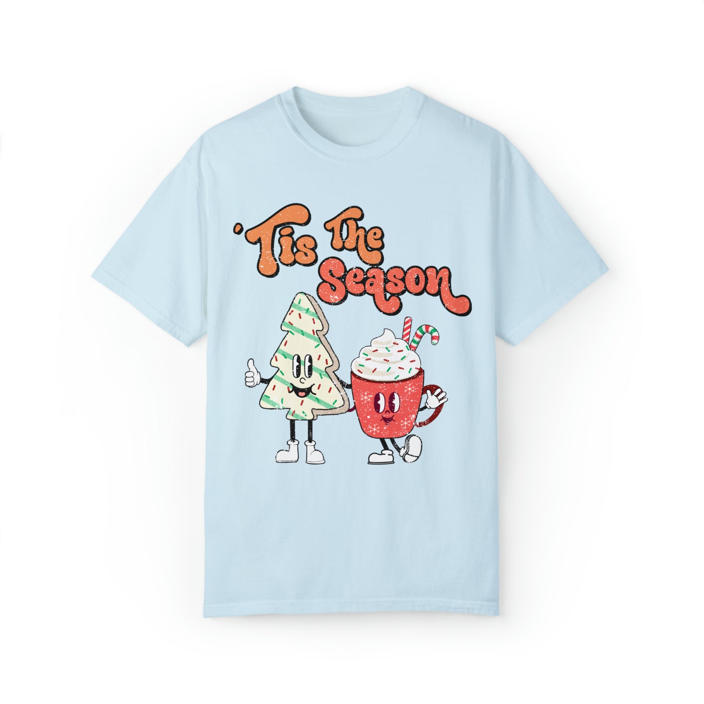 comfort colors tis the season christmas tree cake funny tshirt, punny holiday shirt, xmas tree tee, festive af outfit, little debbie lover