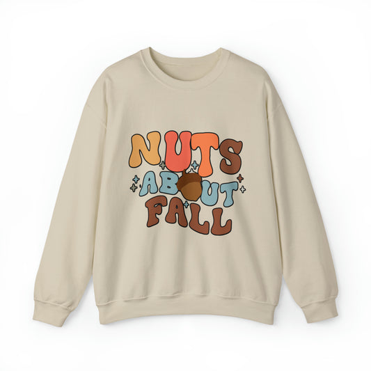 Funny retro Nuts about fall sweatshirt, cute groovy thanksgiving sweater, Boho cottagecore autumn sweatshirt, goblincore outfit