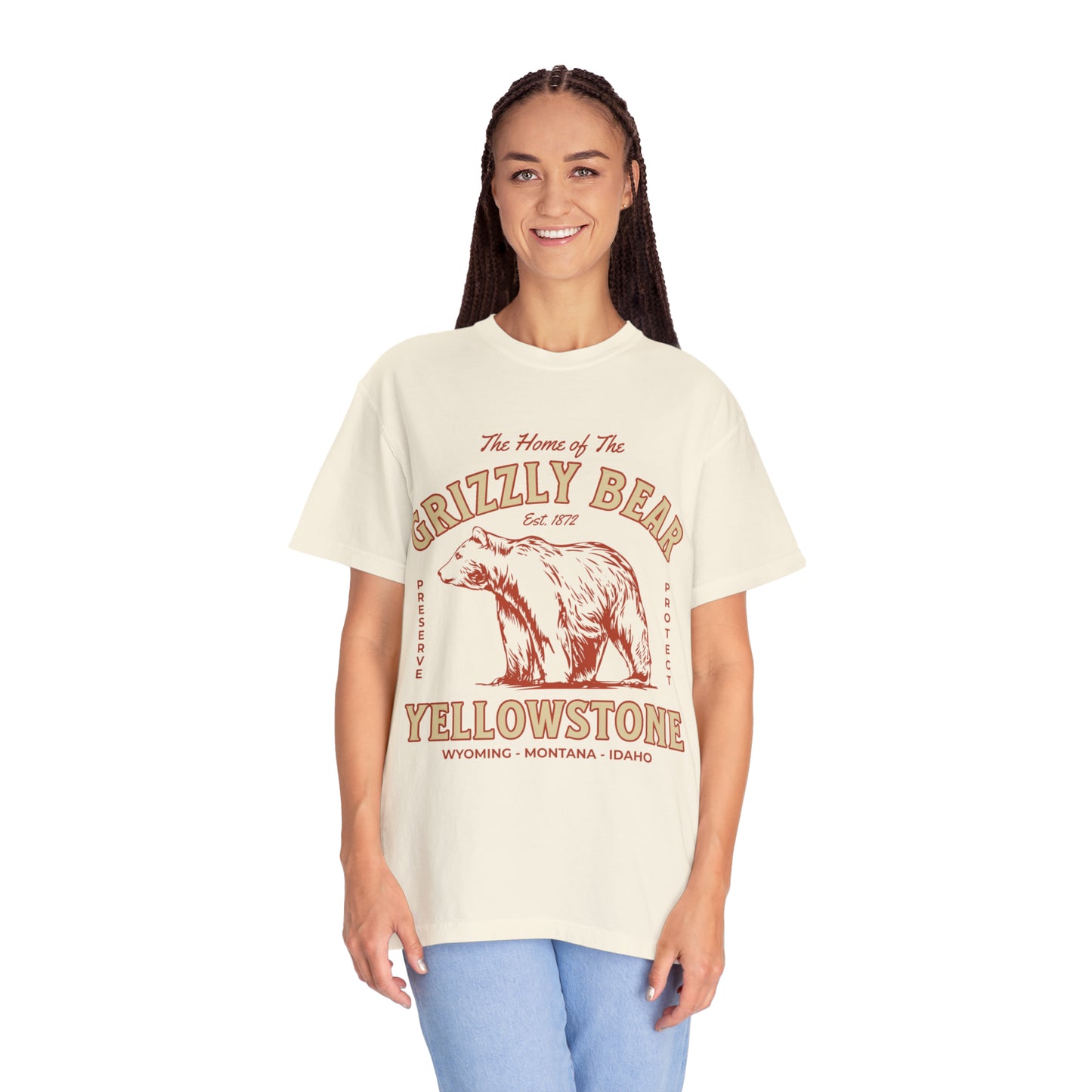 Yellowstone National Park Tee, Yosemite Shirt, Wildlife grizzly bear conservation Tshirt, Explore America Road Trip Shirts, Travel Tee