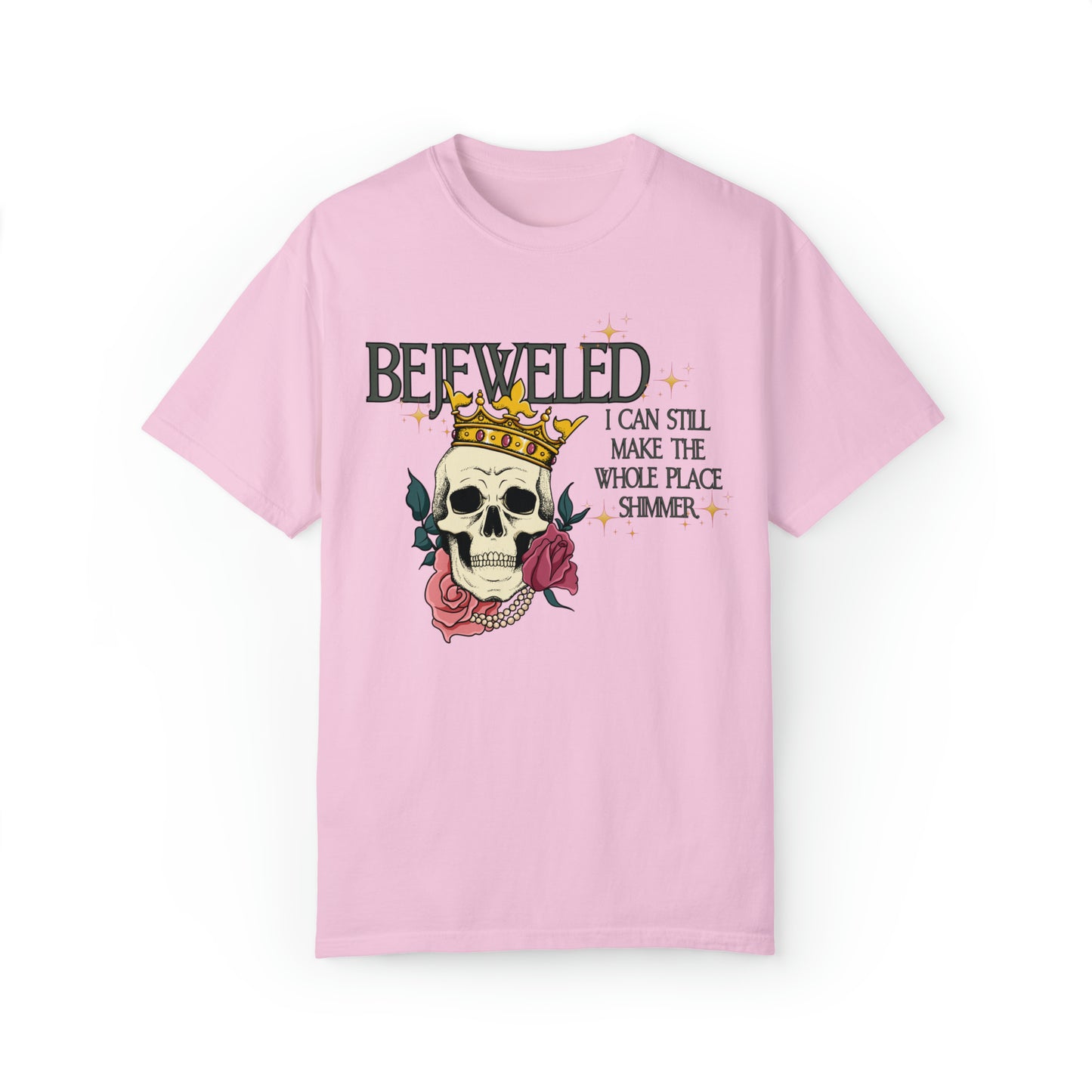 Bejeweled I Can Still Make the Whole Place Shimmer Lyrics shirt, Taylor Swift shirt, Midnights Eras Tour Merch, skeleton skull crown tee