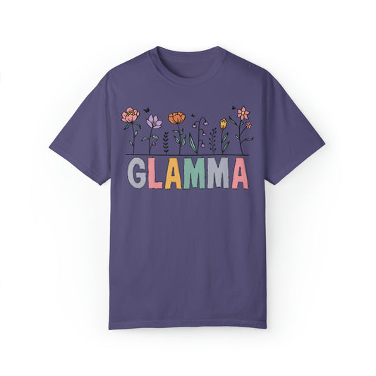 funny glamma Grandma T Shirt, Vintage Flower Comfort Colors GiGi Tee, floral Gifts for granny, minimalist Grandkids Gifts for Mother's Day