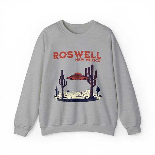 UFO Cool Graphic Southwest Roswell New Mexico sweatshirt, Alien Believe Cryptozoology Santa Fe sweater, vintage retro western desert hoodie