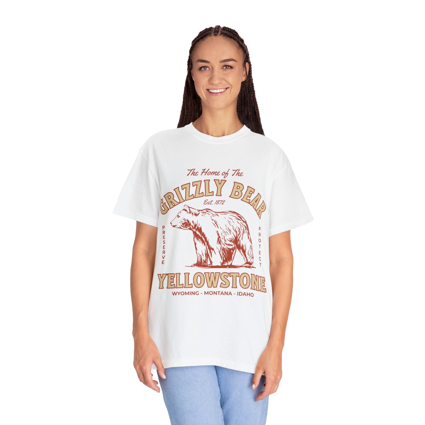 Yellowstone National Park Tee, Yosemite Shirt, Wildlife grizzly bear conservation Tshirt, Explore America Road Trip Shirts, Travel Tee