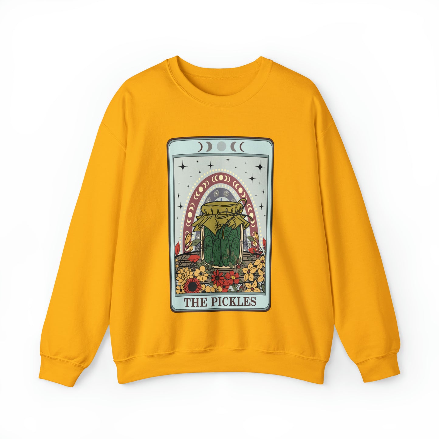 Funny pickles tarot card sweatshirt, cute zodiac sweater design, astrology girl meme shirt