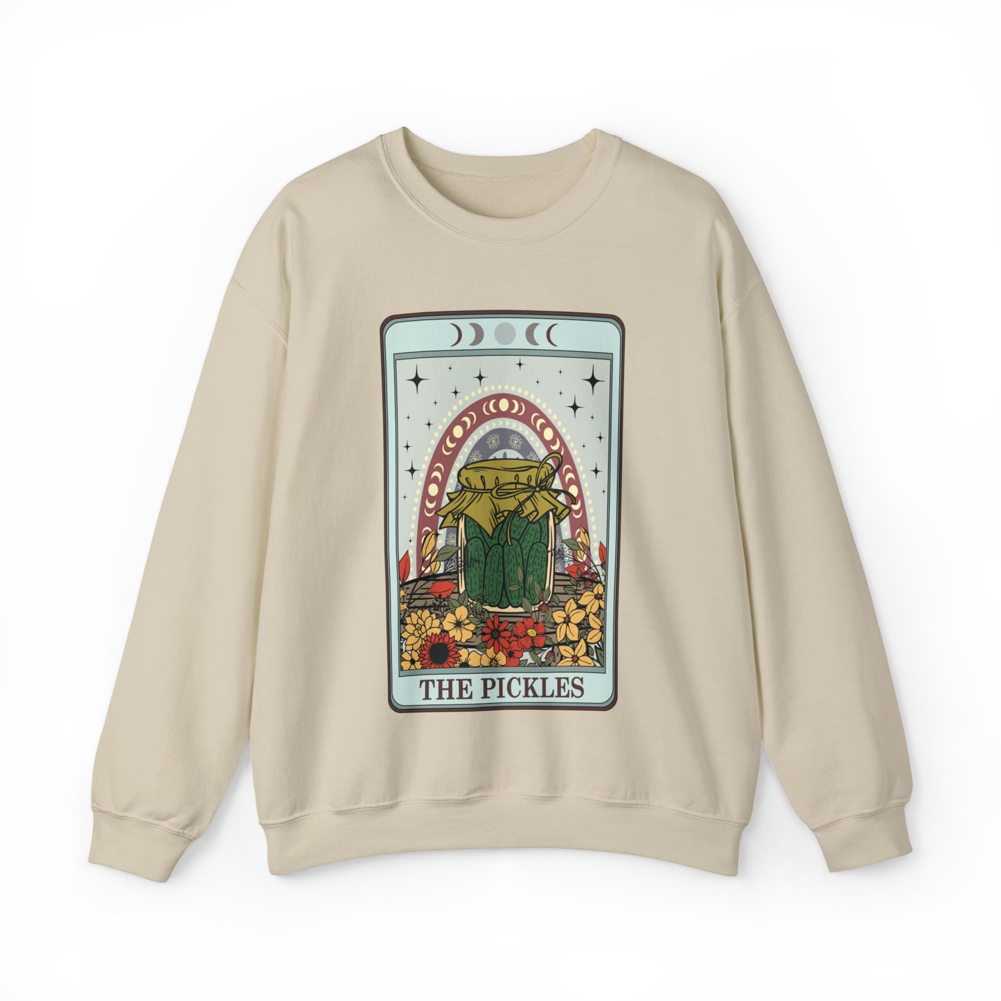 Funny pickles tarot card sweatshirt, cute zodiac sweater design, astrology girl meme shirt